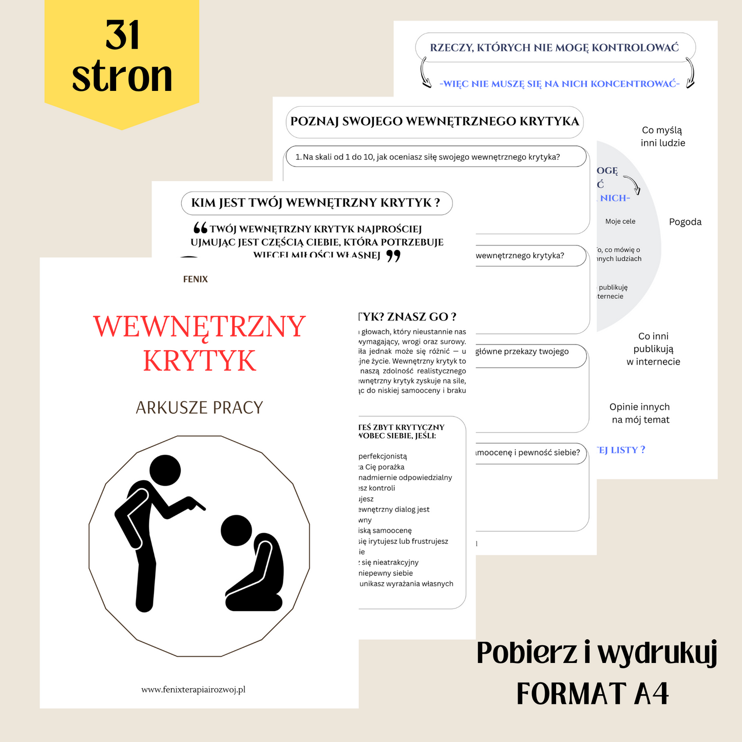 WEWNĘTRZNY KRYTYK - arkusze pracy do samodzielnego wydruku