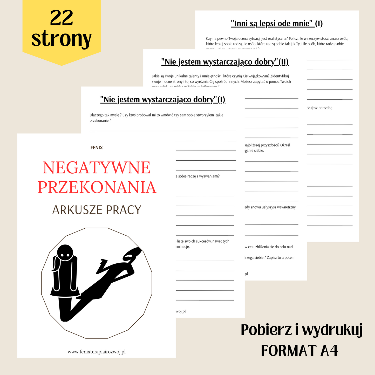 NEGATYWNE PRZEKONANIA - arkusze pracy do samodzielnego wydruku